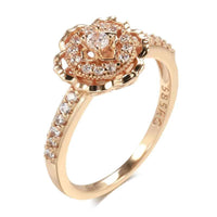 Pave Rose Flower Zircon Rose Gold Ring