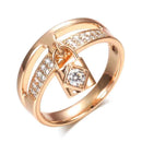 Lock Charm Pavé White Zircon Statement Ring
