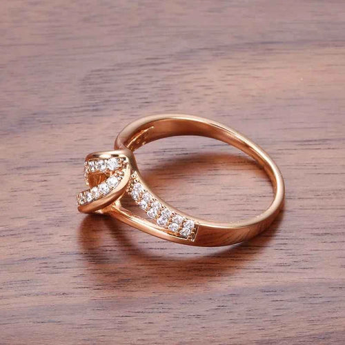 Twisted Pavé White Zircon Statement Ring