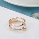 Open Wrap Zircon Drop Rose Gold Ring
