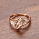Twisted Pavé White Zircon Statement Ring