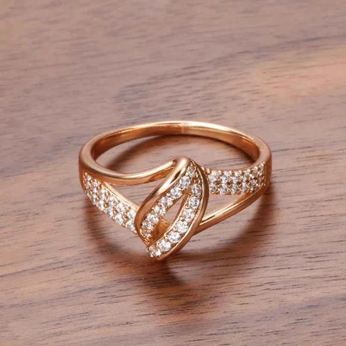 Twisted Pavé White Zircon Statement Ring