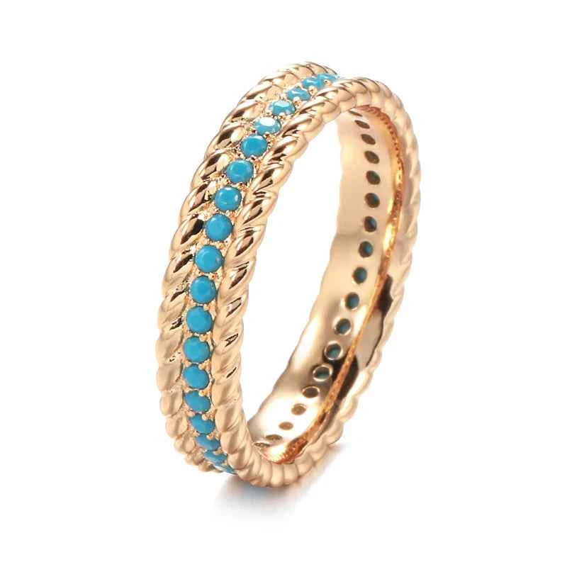 Rose Gold Turquoise Eternity Stacking Ring