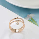 Open Wrap Zircon Drop Rose Gold Ring