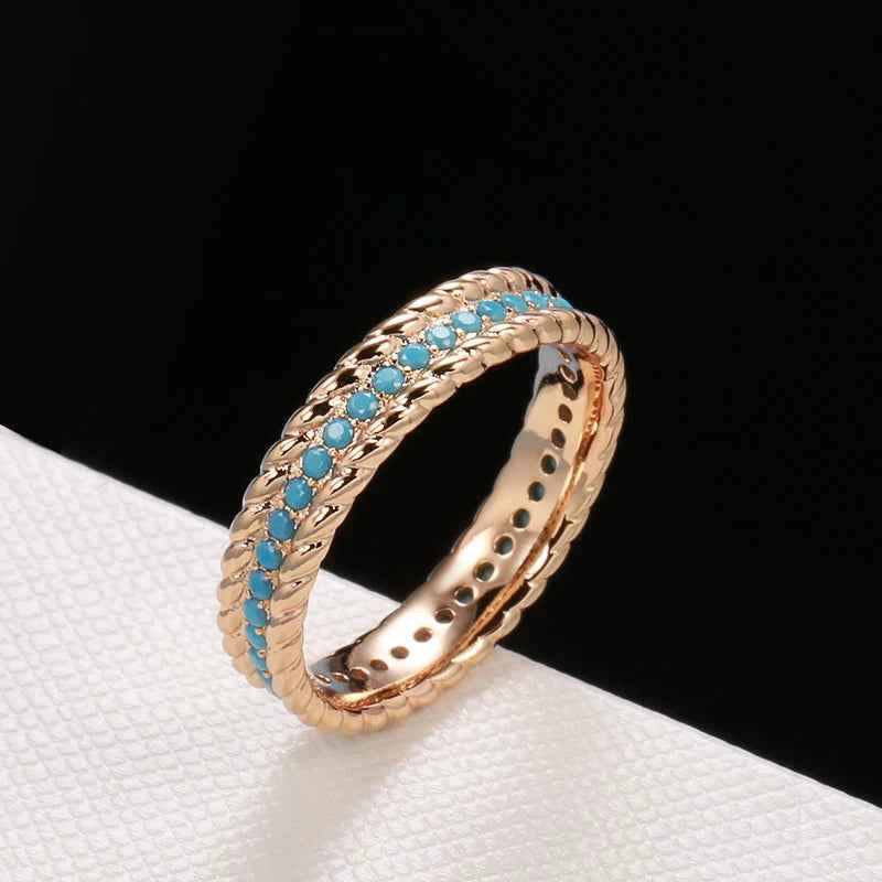Rose Gold Turquoise Eternity Stacking Ring