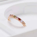 Rainbow Multi-Color Zircon Stacking Ring