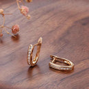 Rose Gold Green Zircon Mini Hoop Earrings
