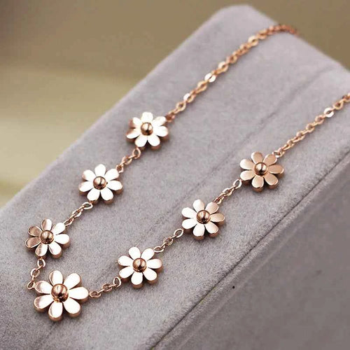 Rose Gold Women's Daisy Anklet