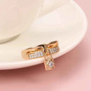 Lock Charm Pavé White Zircon Statement Ring