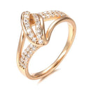 Twisted Pavé White Zircon Statement Ring
