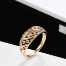 Rose Gold Ethnic Hollow Wave Ring