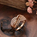 Rose Gold Hollow Flower Ethnic Ring