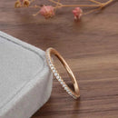 Pavé White Zircon Stackable Rose Gold Band