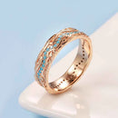 Turquoise Filigree Rose Gold Band Ring