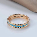 Rose Gold Turquoise Eternity Stacking Ring
