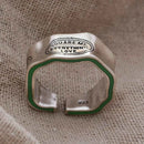 Letter Carving Retro Thai Silver Female Finger Ring