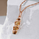 Light Brown Gemstone Long Pendant Necklace