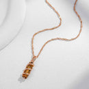 Light Brown Gemstone Long Pendant Necklace