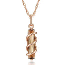 Light Brown Gemstone Long Pendant Necklace