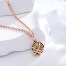 Light Brown Gemstone Pendant Rose Gold Necklace