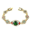 Green Stone Crystal Flower Bracelet