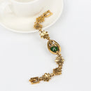 Green Stone Crystal Flower Bracelet