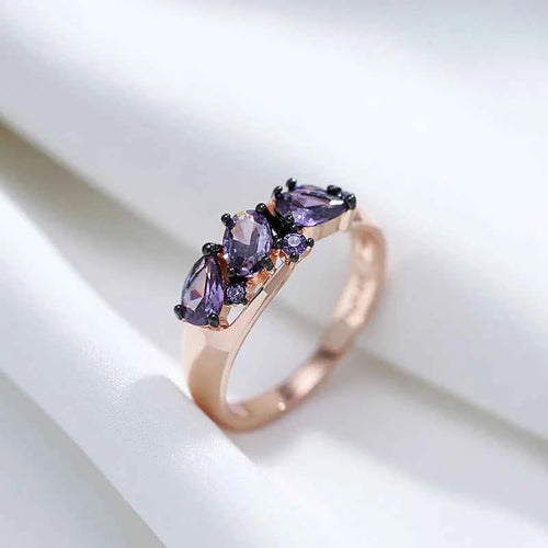 Luxury Purple Natural Zircon Ring