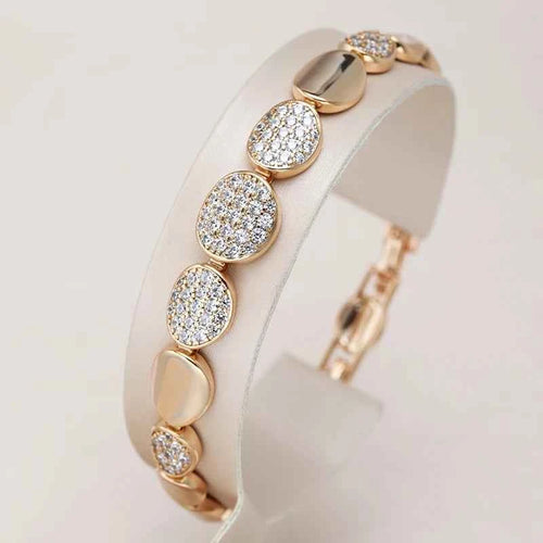 Luxury Rose Gold Oval Link Bracelet For Women