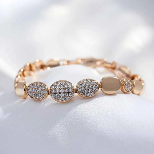 Luxury Rose Gold Oval Link Bracelet For Women