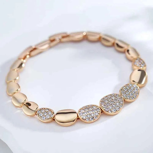 Luxury Rose Gold Oval Link Bracelet For Women