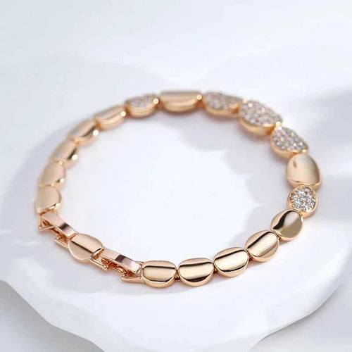 Luxury Rose Gold Oval Link Bracelet For Women