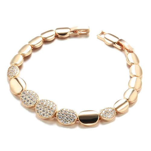 Luxury Rose Gold Oval Link Bracelet For Women