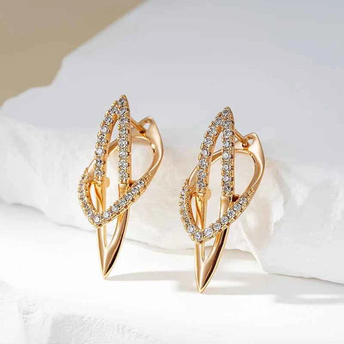Micro-set Gemstone Dangle Earrings