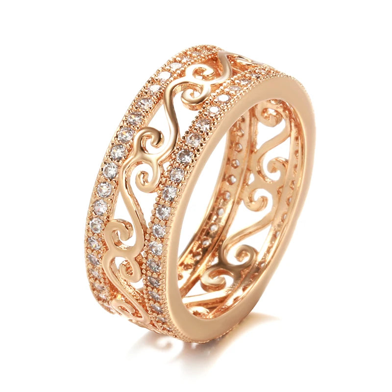 Double Row Hollow Flower Ethnic Ring