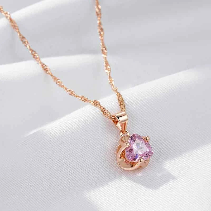 Romantic Pink Gemstone Necklace