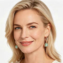 Rose Gold Mint Green Zircon Drop Earrings