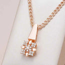 Rose Gold Color Crystal Flower Pendant Necklace