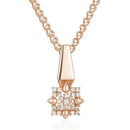 Rose Gold Color Crystal Flower Pendant Necklace