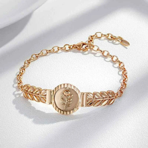 Rose Gold Ethnic Flower Bracelet