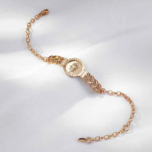 Rose Gold Ethnic Flower Bracelet