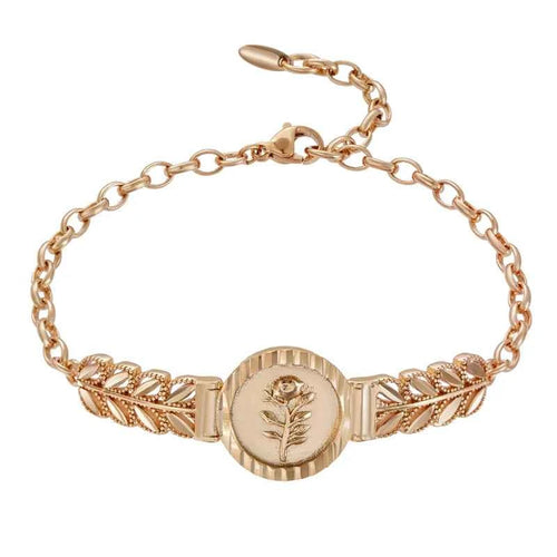 Rose Gold Ethnic Flower Bracelet