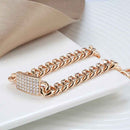Rose Gold Gemstone Cuban Chunky Bracelet