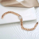 Rose Gold Gemstone Cuban Chunky Bracelet