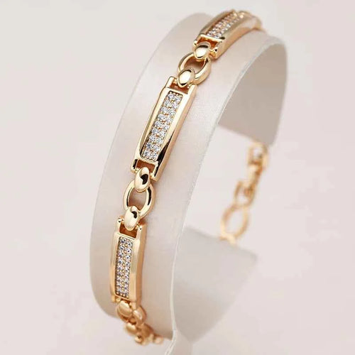 Rose Gold Gemstone Link Bracelet