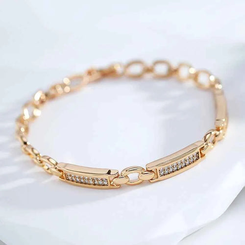 Rose Gold Gemstone Link Bracelet