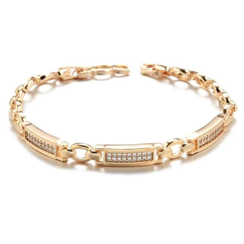 Rose Gold Gemstone Link Bracelet