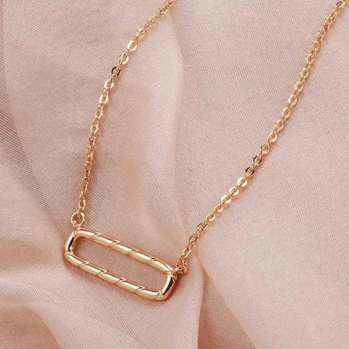 Rose Gold Glossy Geometry Pendant Necklace