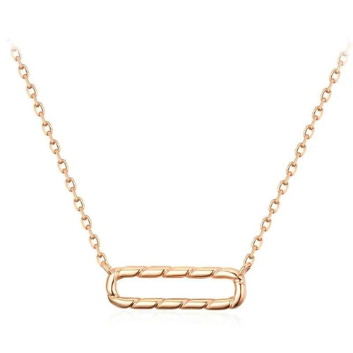 Rose Gold Glossy Geometry Pendant Necklace