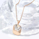 Rose Gold Silver Color Mix Hollow Butterfly Pendant Necklace