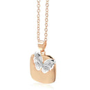 Rose Gold Silver Color Mix Hollow Butterfly Pendant Necklace